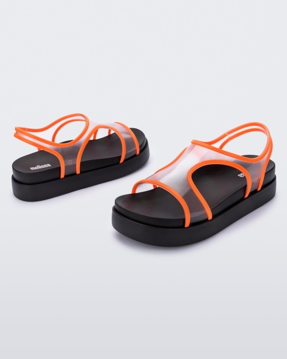 Melissa Fashion Bikini Platform Sandal Black-Orange