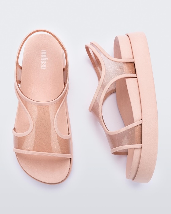 Melissa Fashion Bikini Platform Sandal Pink-Pink Glitter