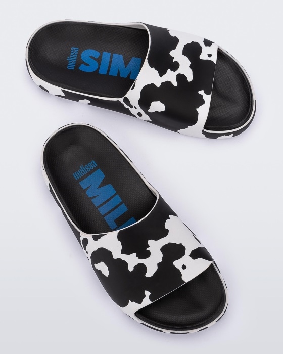 Melissa Fashion Cloud Simon Miller Slide Black-White Cow