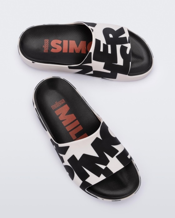 Melissa Fashion Cloud Simon Miller Slide White Logo Scramble