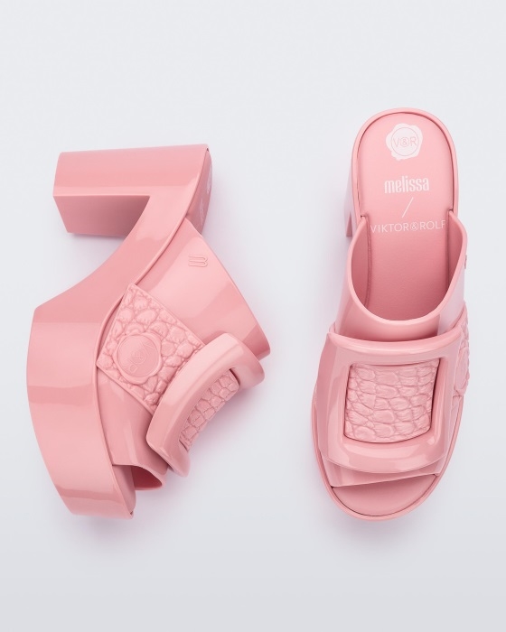 Melissa Fashion Mule Buckle Up Viktor & Rolf Pink