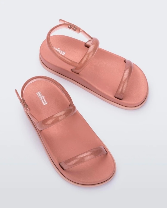 Melissa Fashion Soft Wave Sandal Pink-Clear Pink