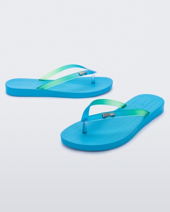 Melissa Fashion Sun Venice Flip Flop Blue-Clear