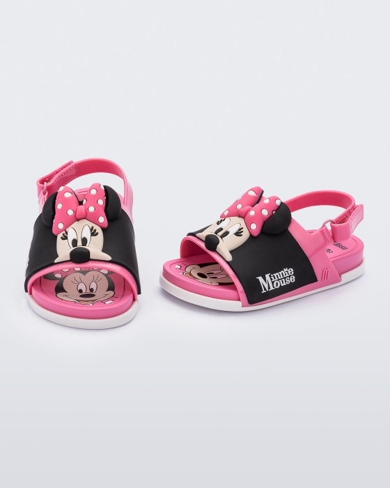 Mini Melissa Fashion Beach Slide Sandal Mickey & Friends-Baby Pink