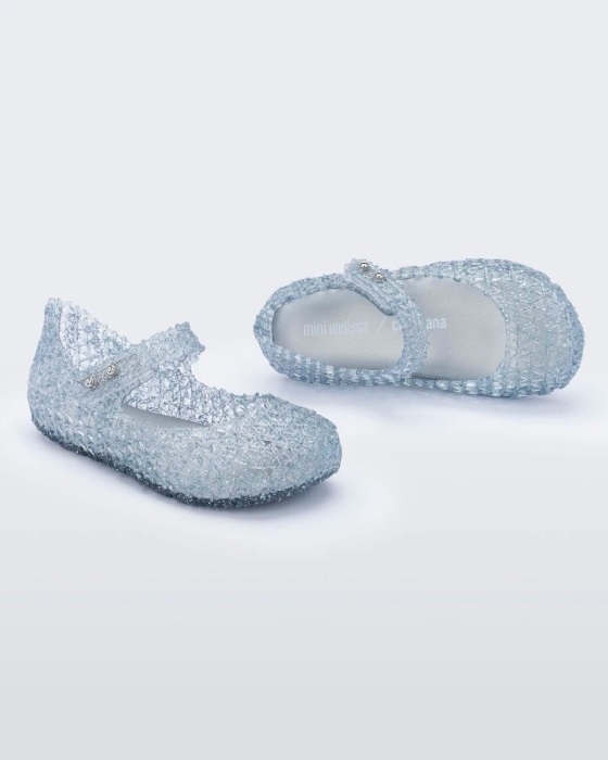 Mini Melissa Fashion Campana Papel Flat-Baby Glitter Clear