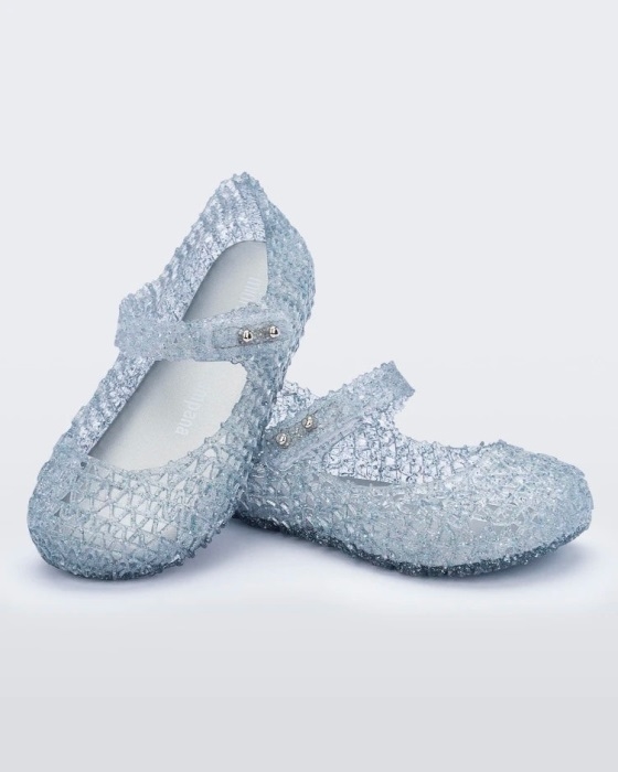 Mini Melissa Fashion Campana Papel Flat-Baby Glitter Clear