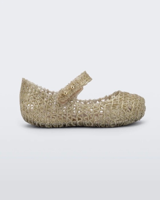 Mini Melissa Fashion Campana Papel Flat-Baby Gold