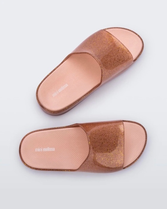 Mini Melissa Fashion Cloud Slide-Kids Pink Glitter
