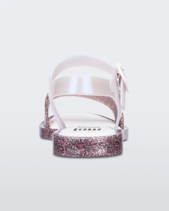 Mini Melissa Fashion Mar Sandal-Kids Pink Glitter-Pearl