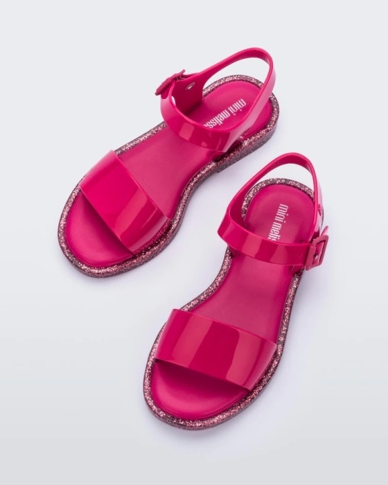 Mini Melissa Fashion Mar Sandal-Kids Pink-Pink Glitter