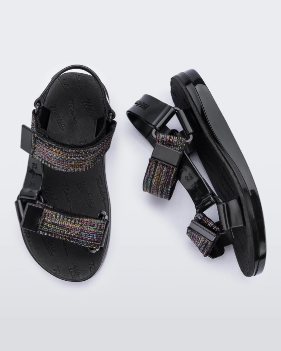Mini Melissa Fashion Papete Rider Sandal-Kids Black