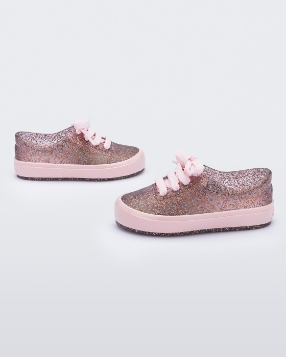 Mini Melissa Fashion Street Sneaker-Baby Glitter Pink