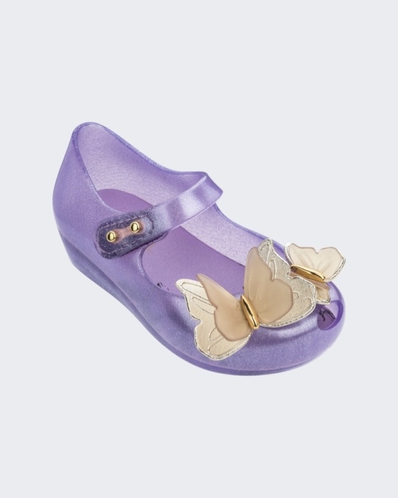Mini Melissa Fashion Ultragirl Butterfly Flat-Baby Lilac-Gold