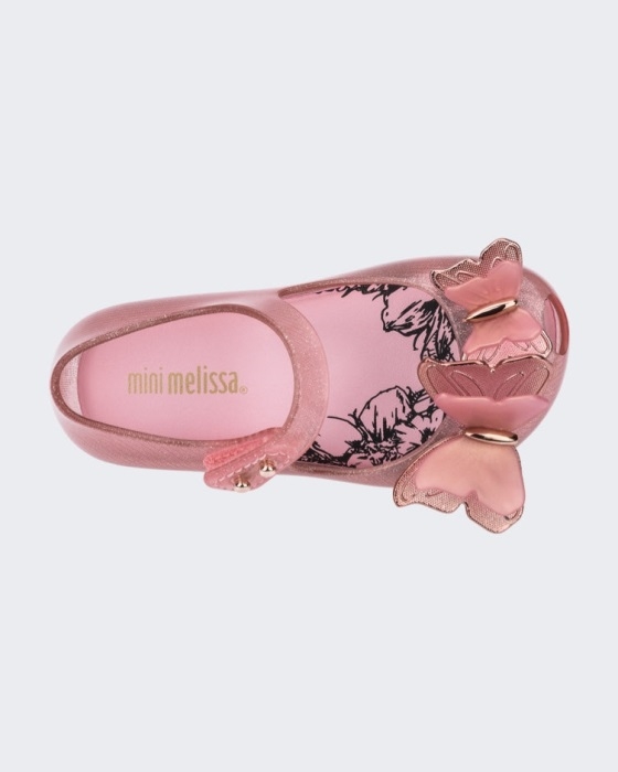 Mini Melissa Fashion Ultragirl Butterfly Flat-Baby Pink