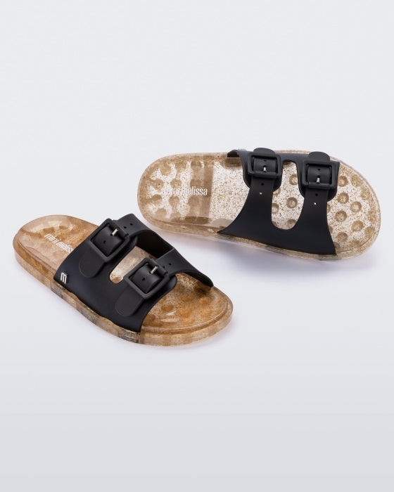 Mini Melissa Fashion Wide Sandal-Kids Black