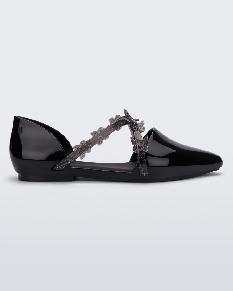 Melissa Fashion Black Pointy Stripe Fly