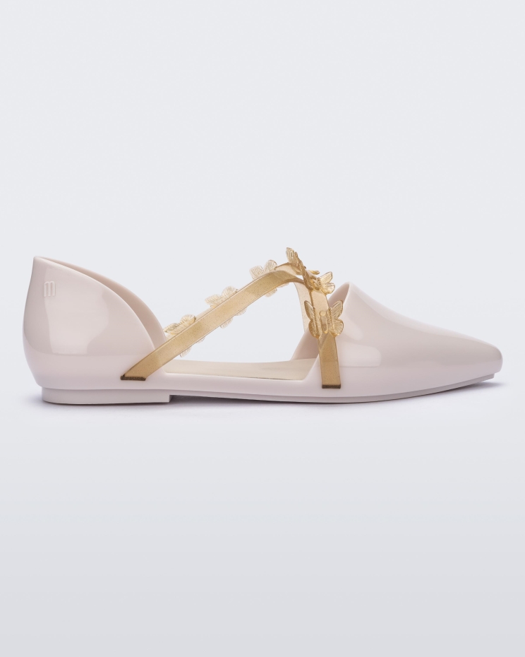 Melissa Fashion Pointy Stripe Fly Beige